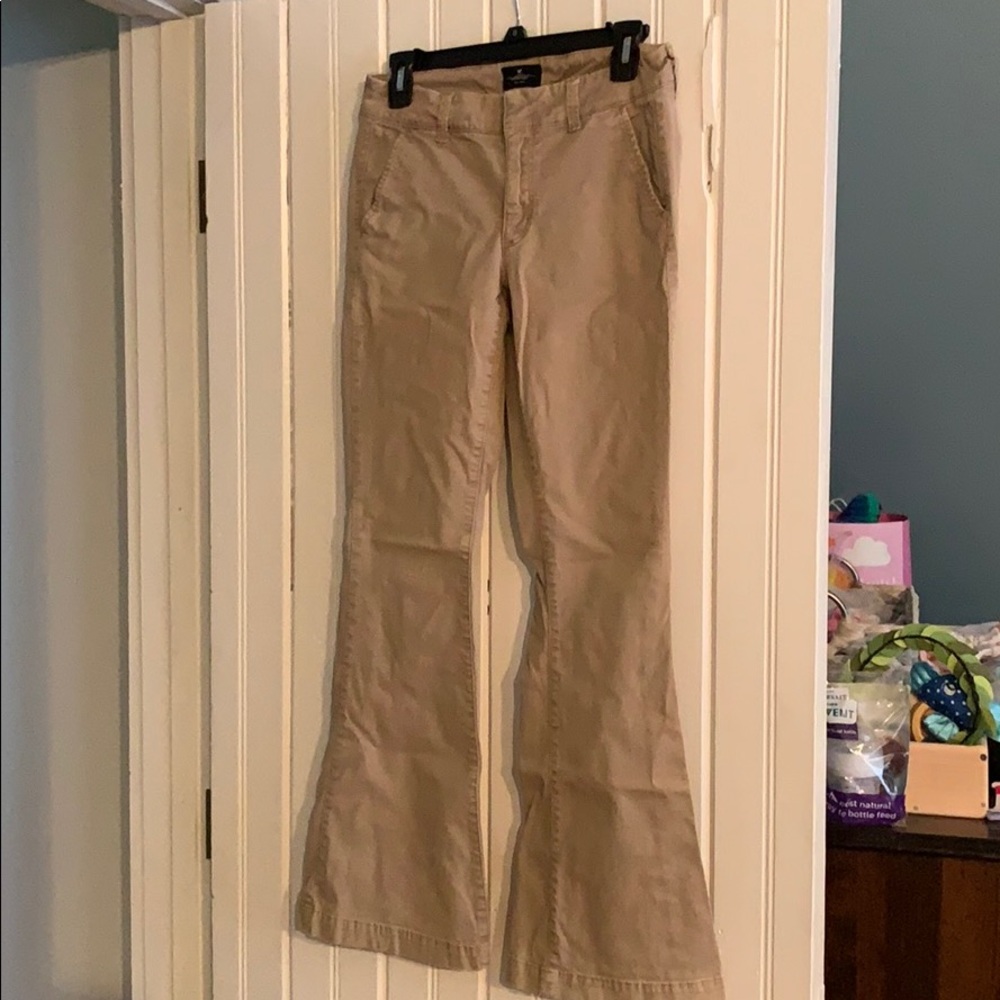 American Eagle Boho Artist Khaki Flare